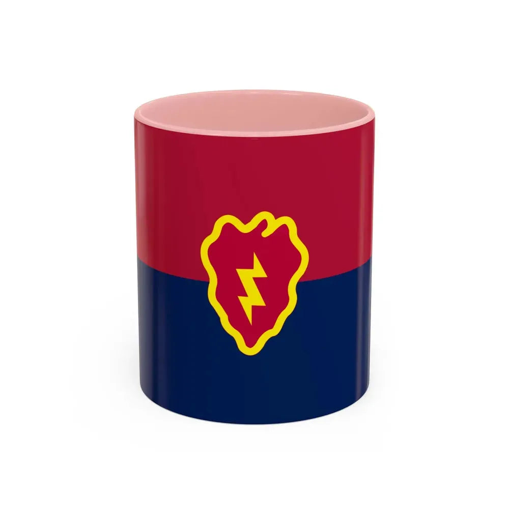 Flag of the United States 25th Infantry Division (U.S. Army) Accent Coffee Mug 11oz Pink - Go Mug Yourself