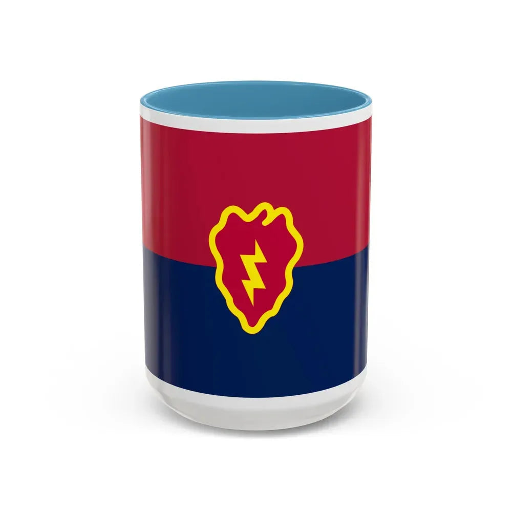 Flag of the United States 25th Infantry Division (U.S. Army) Accent Coffee Mug 15oz Light Blue - Go Mug Yourself