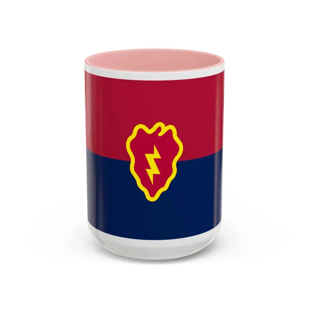 Flag of the United States 25th Infantry Division (U.S. Army) Accent Coffee Mug 15oz Pink - Go Mug Yourself