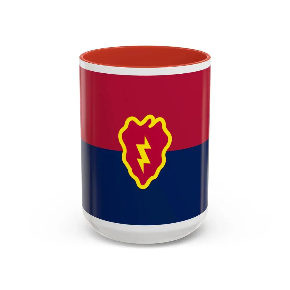 Flag of the United States 25th Infantry Division (U.S. Army) Accent Coffee Mug 15oz Red - Go Mug Yourself