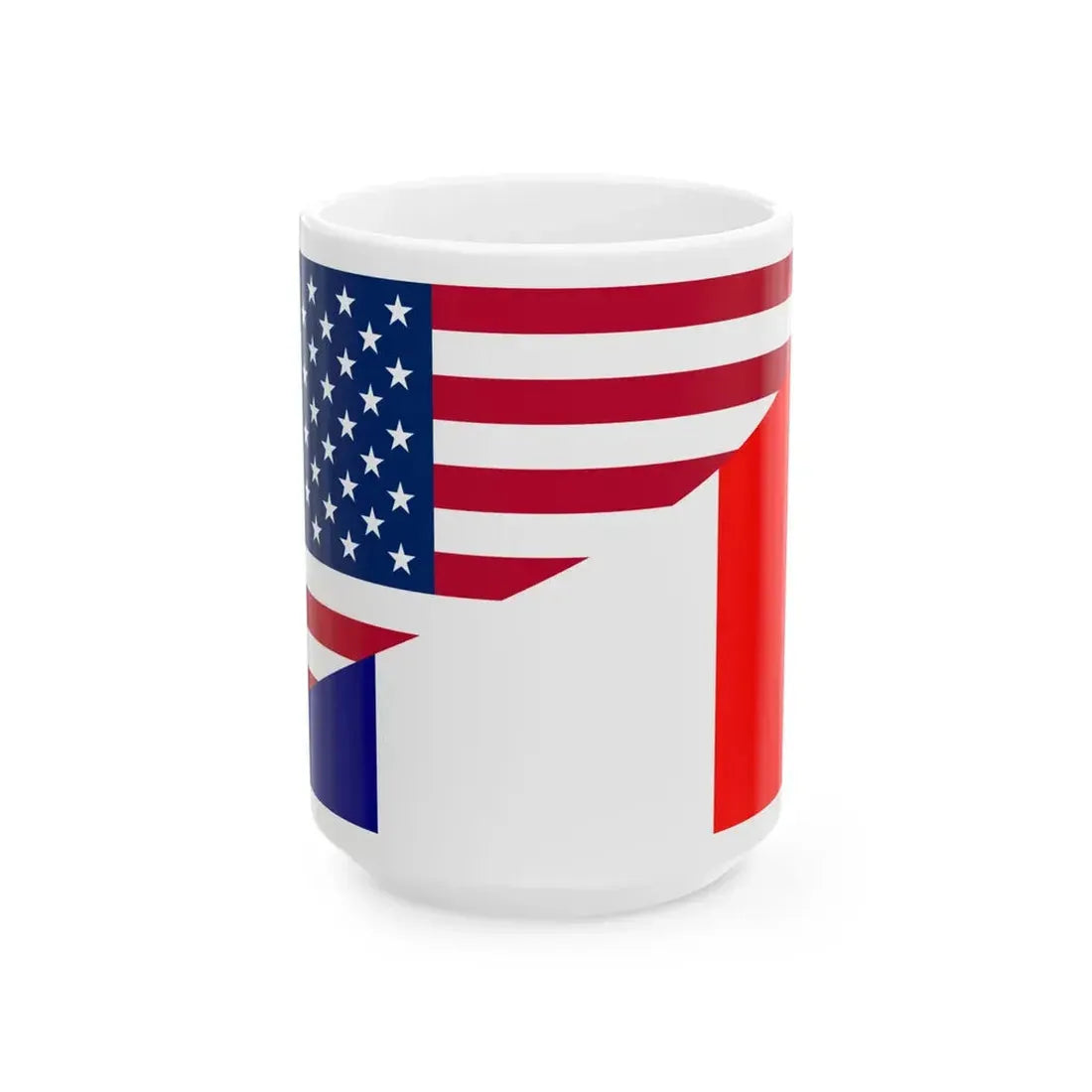 Flag of the United States and France (France) White Coffee Mug 15oz - Go Mug Yourself