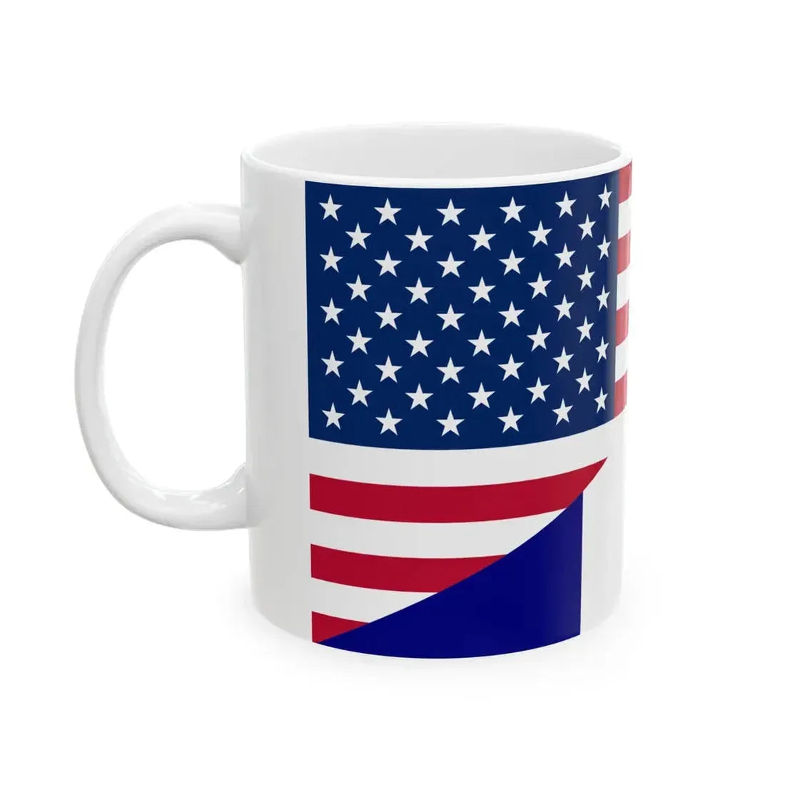 Flag of the United States and France (France) White Coffee Mug - Go Mug Yourself