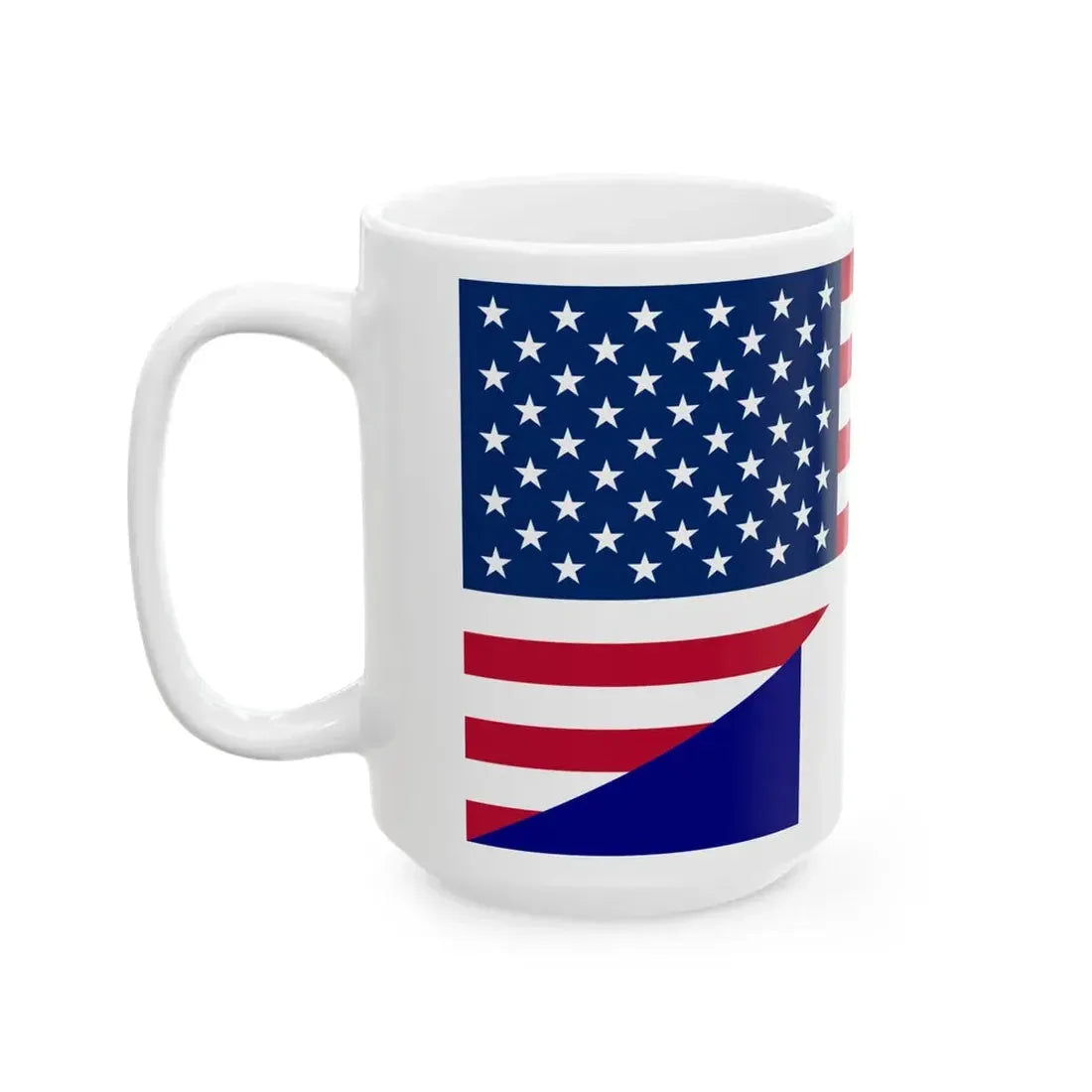 Flag of the United States and France (France) White Coffee Mug - Go Mug Yourself