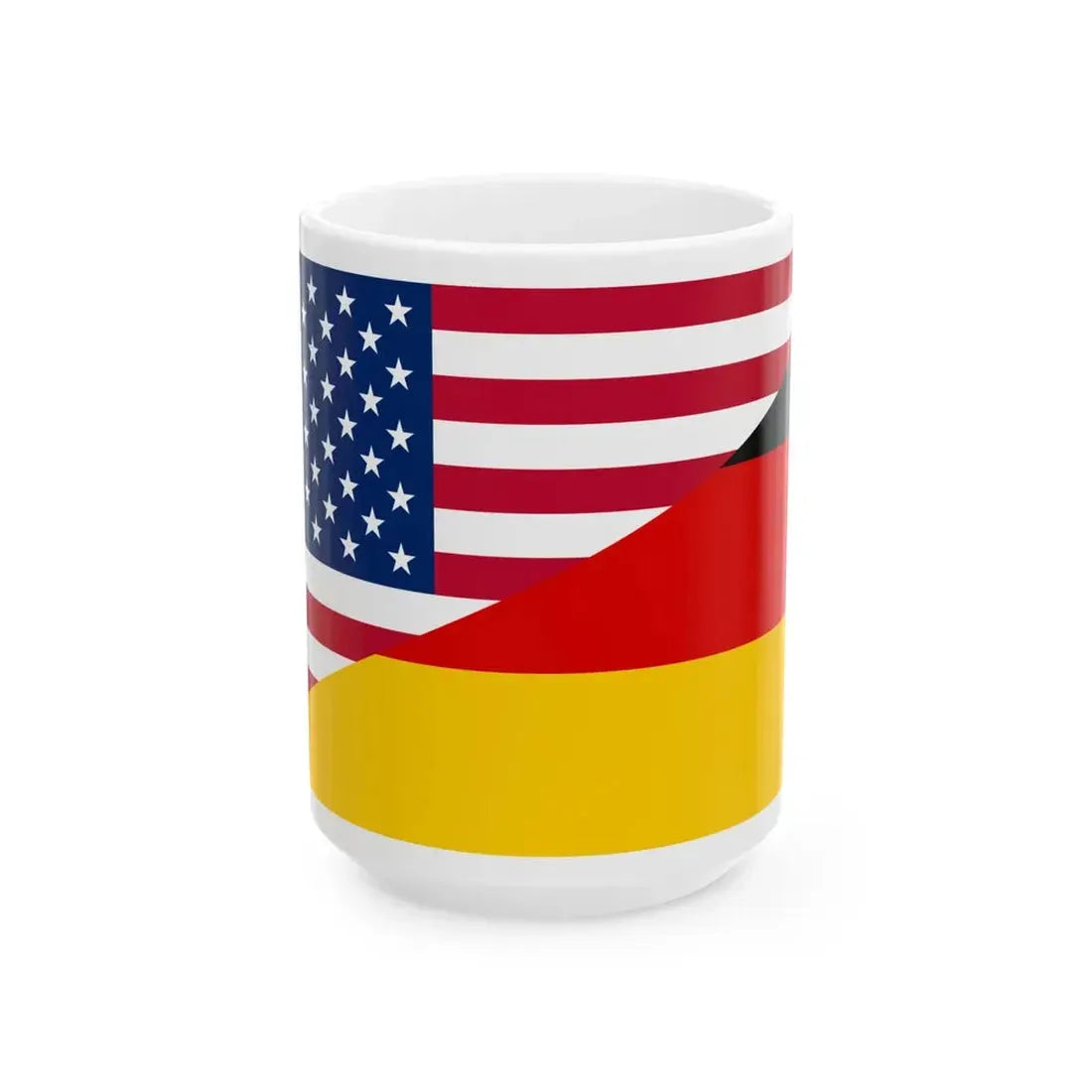Flag of the United States and Germany (Germany) White Coffee Mug 15oz - Go Mug Yourself
