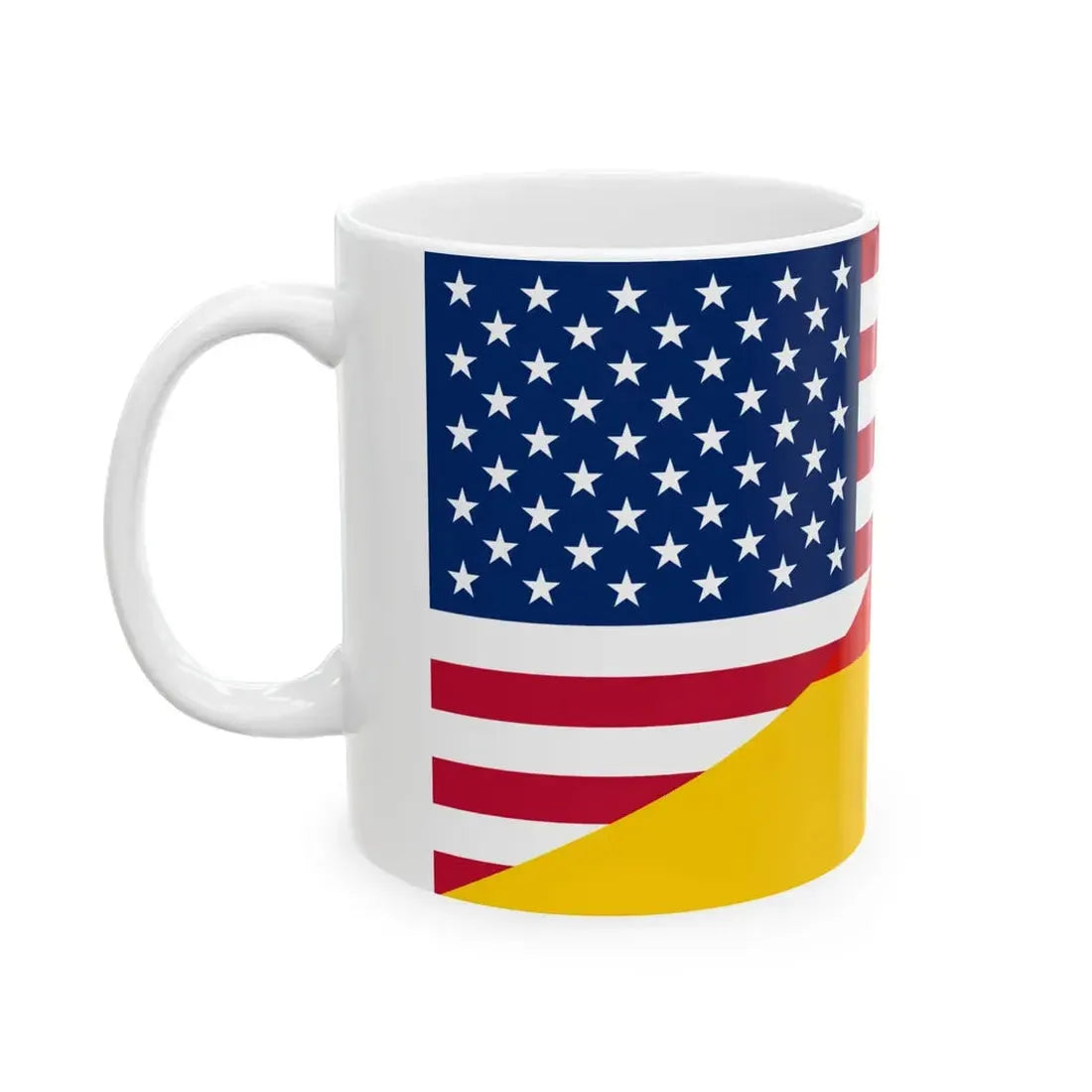 Flag of the United States and Germany (Germany) White Coffee Mug - Go Mug Yourself