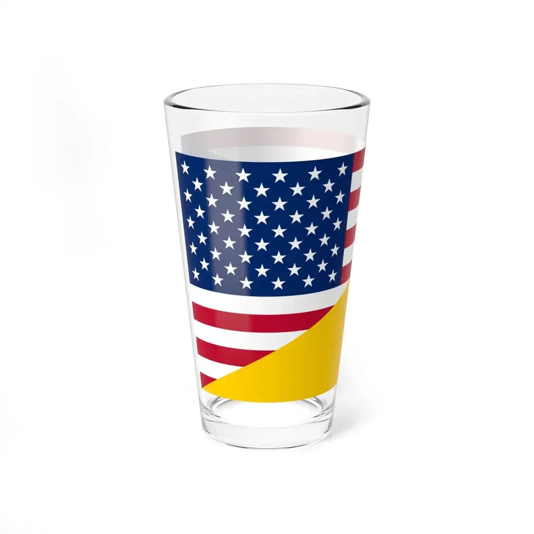 Flag of the United States and Ukraine (Ukraine) Pint Glass 16oz - Go Mug Yourself