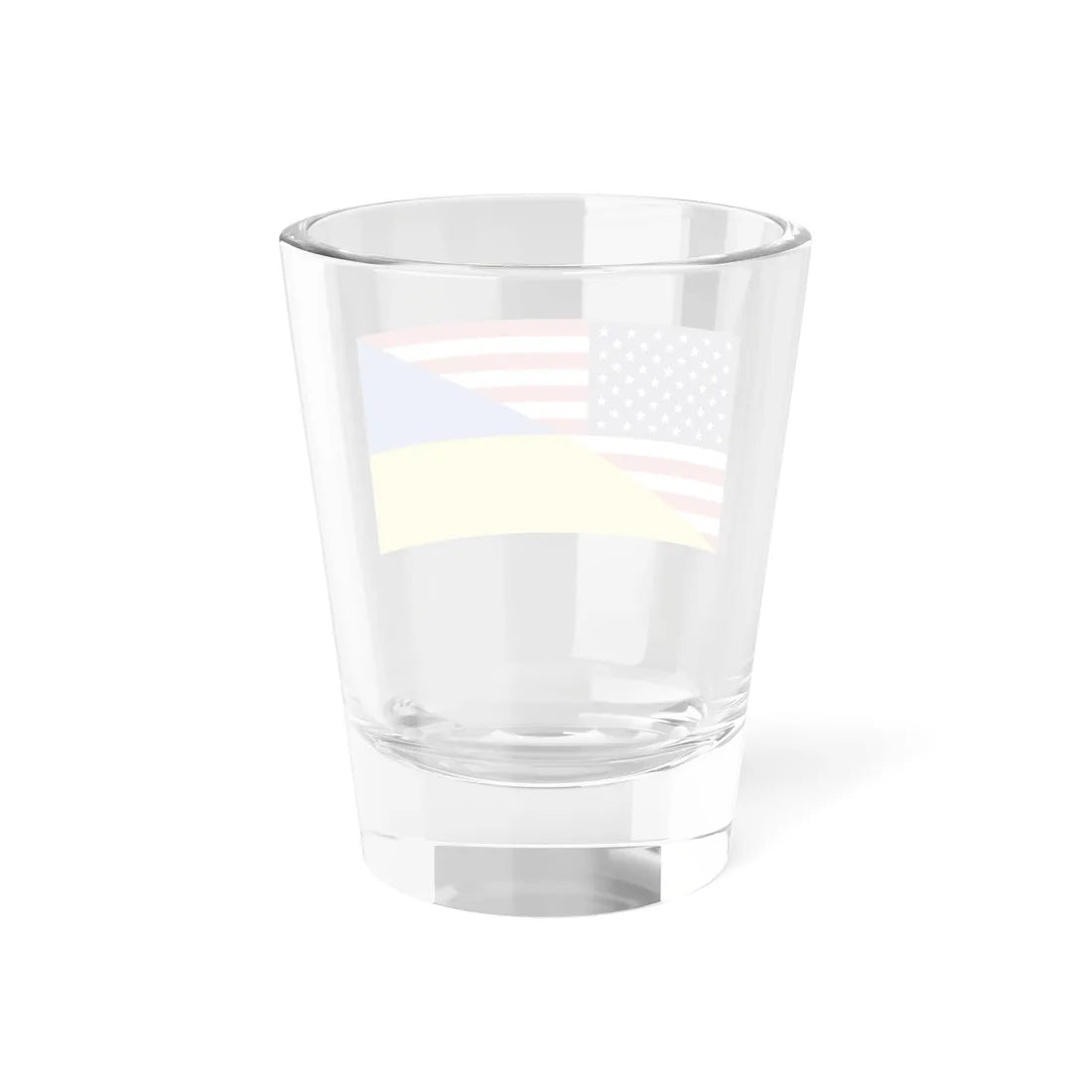 Flag of the United States and Ukraine (Ukraine) Shot Glass 1.5oz - Go Mug Yourself