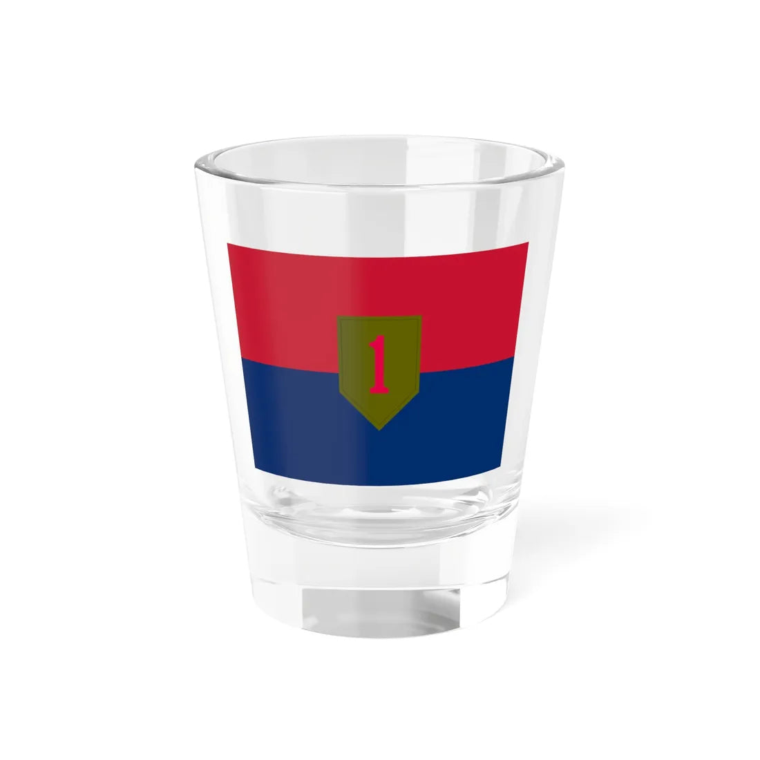 Flag of the United States Army 1st Infantry Division (United States) Shot Glass 1.5oz 1.5oz - Go Mug Yourself
