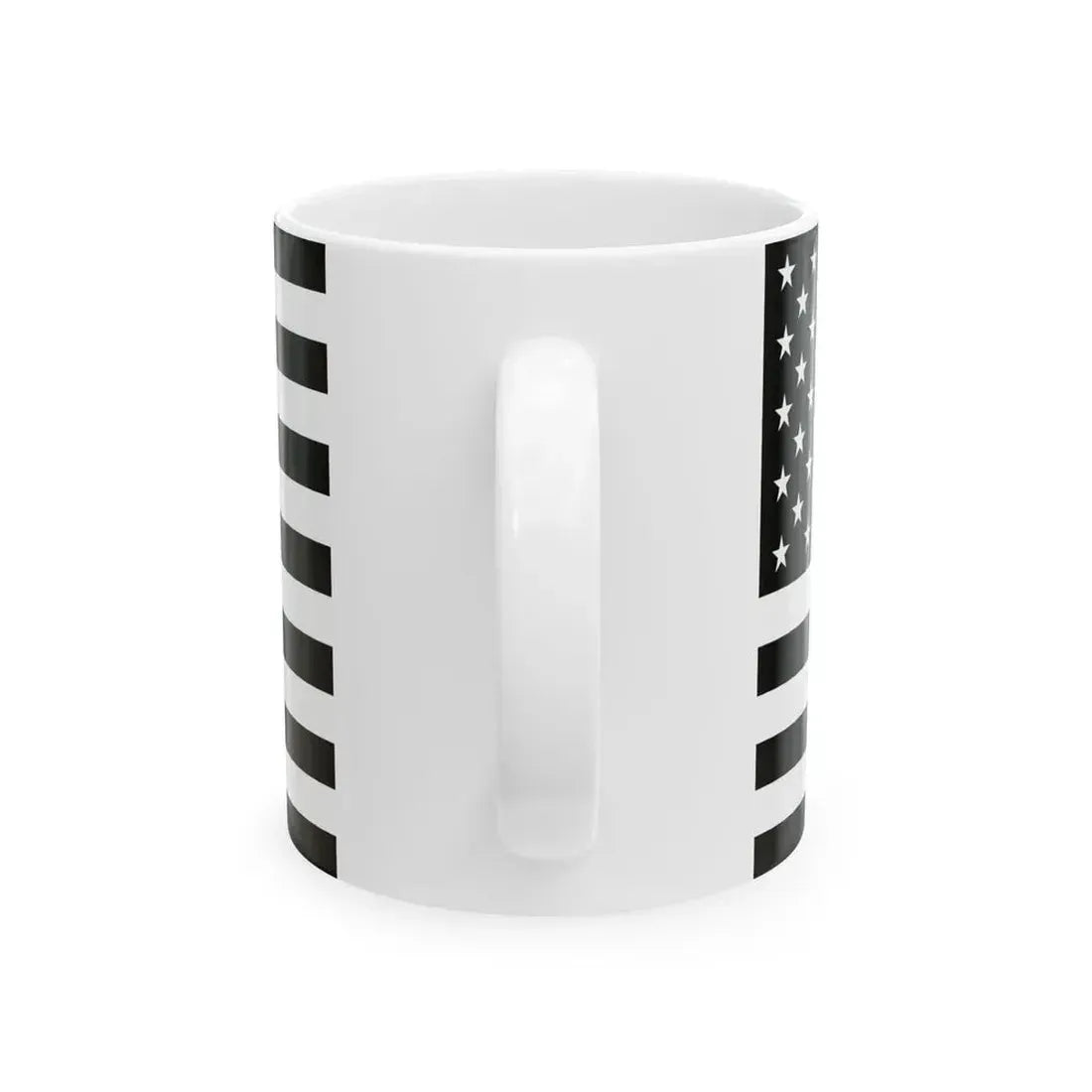 Flag of the United States black and white variant 1 (United States) White Coffee Mug - Go Mug Yourself