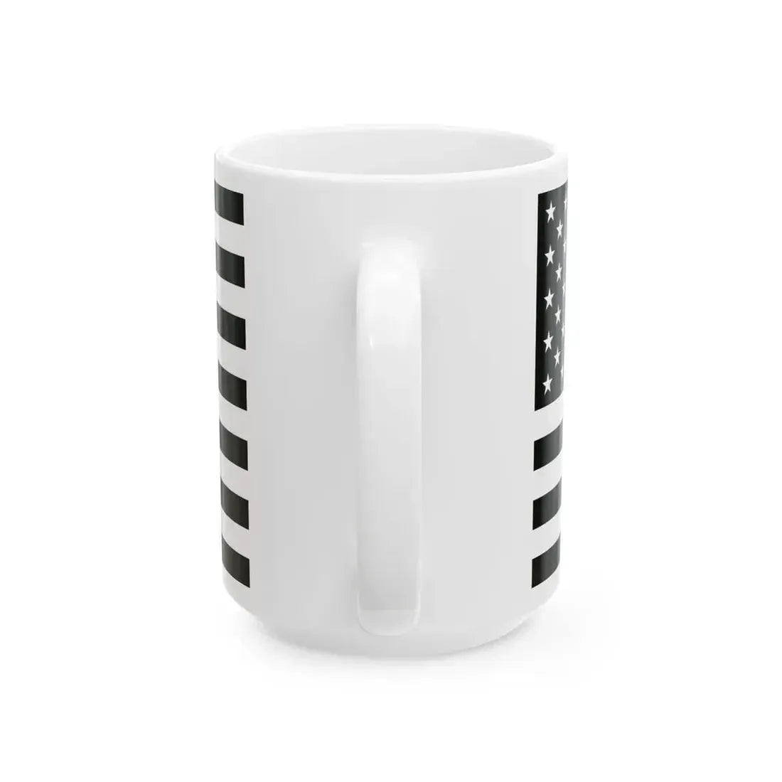Flag of the United States black and white variant 1 (United States) White Coffee Mug - Go Mug Yourself