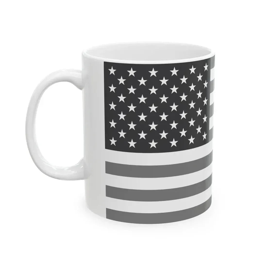 Flag of the United States black and white variant 2 (United States) White Coffee Mug - Go Mug Yourself