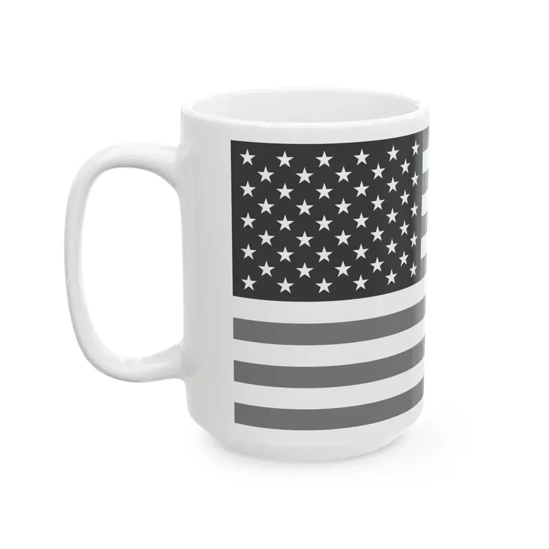 Flag of the United States black and white variant 2 (United States) White Coffee Mug - Go Mug Yourself