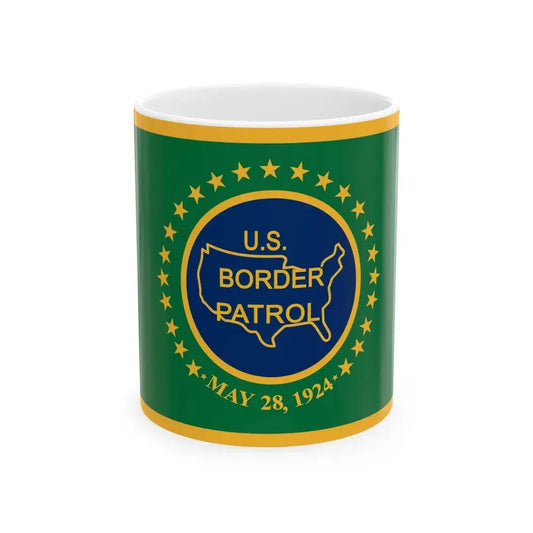 Flag of the United States Border Patrol (United States) White Coffee Mug 11oz - Go Mug Yourself