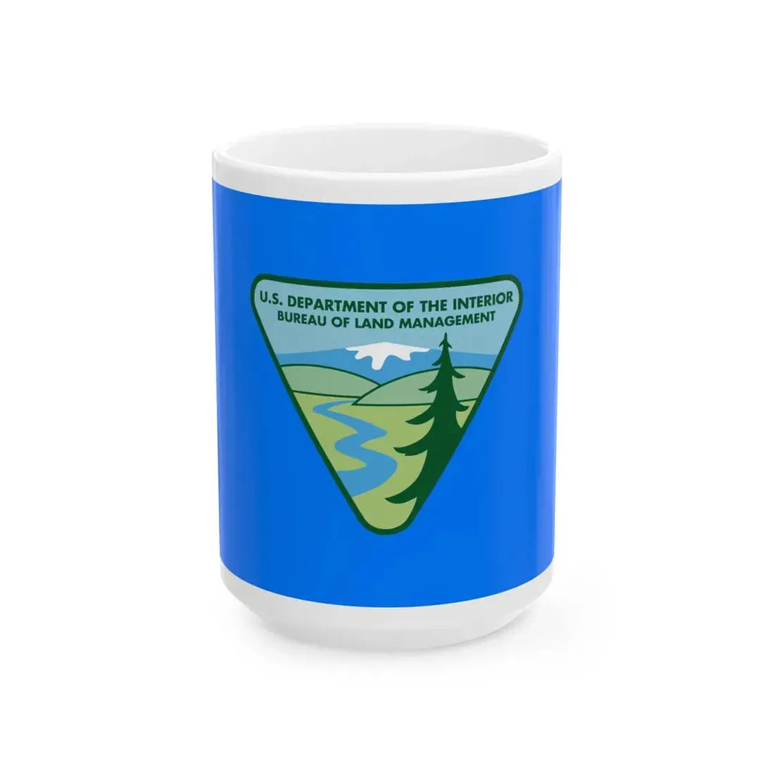 Flag of the United States Bureau of Land Management (United States) White Coffee Mug 15oz - Go Mug Yourself