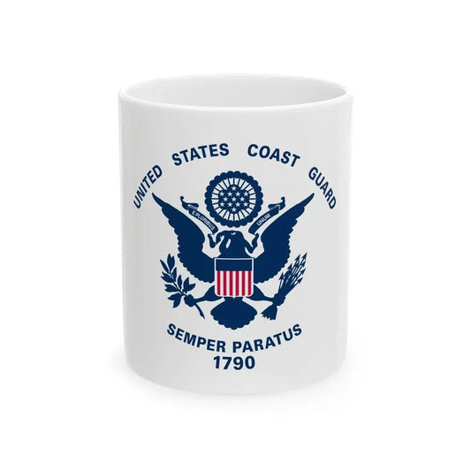 Flag of the United States Coast Guard (United States) White Coffee Mug 11oz - Go Mug Yourself