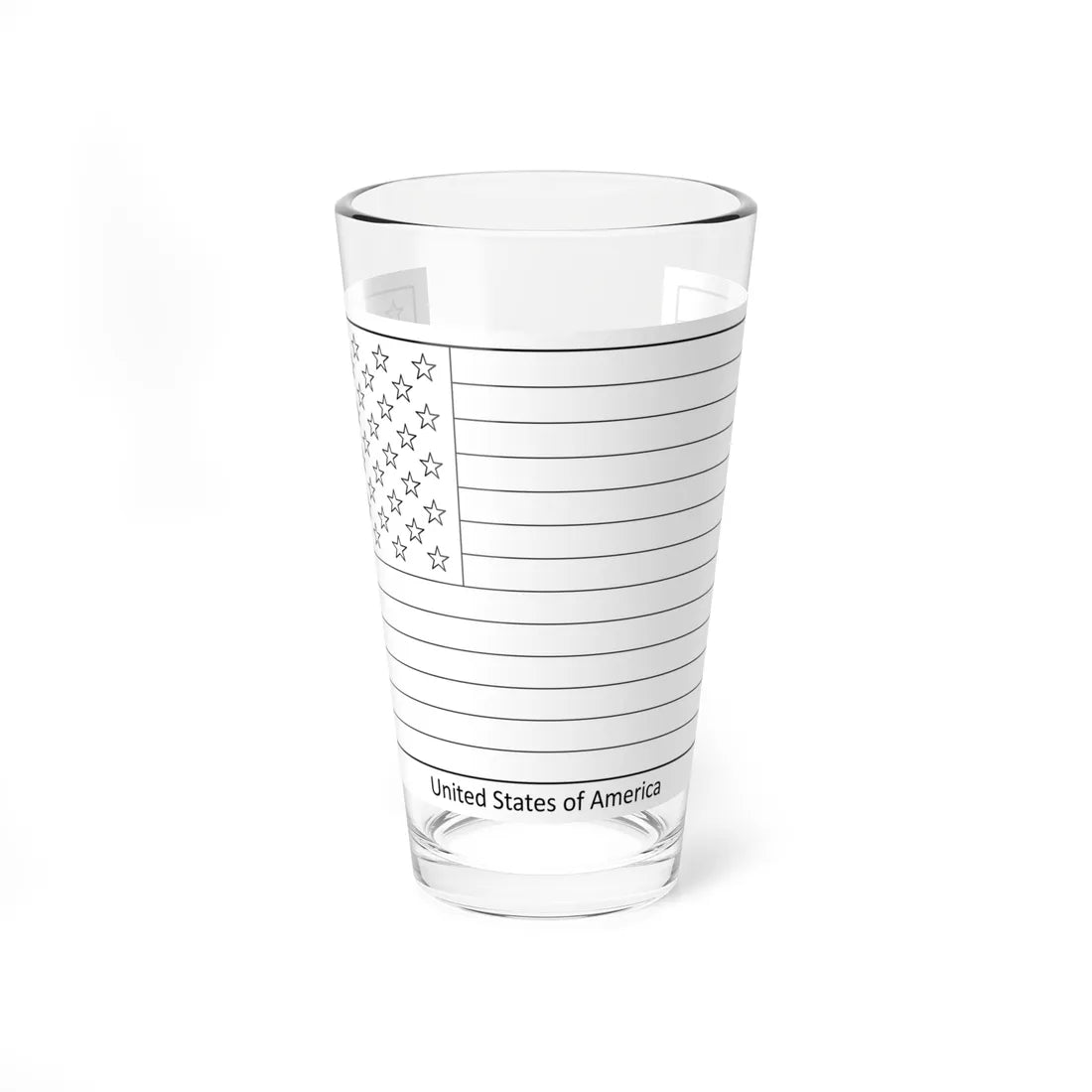 Flag of the United States colouring page (United States) Pint Glass 16oz 16oz - Go Mug Yourself
