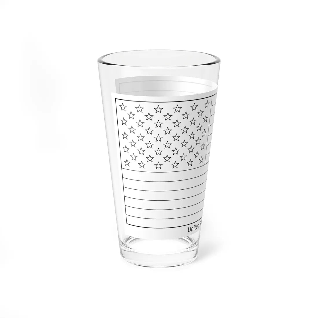 Flag of the United States colouring page (United States) Pint Glass 16oz - Go Mug Yourself