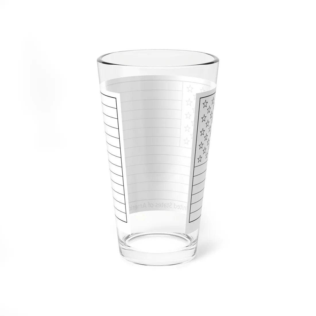 Flag of the United States colouring page (United States) Pint Glass 16oz - Go Mug Yourself