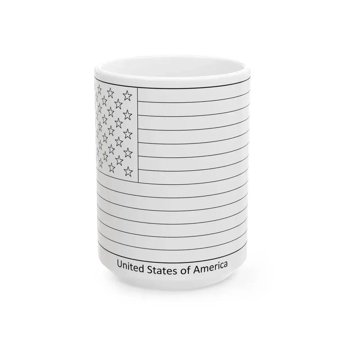 Flag of the United States colouring page (United States) White Coffee Mug 15oz - Go Mug Yourself
