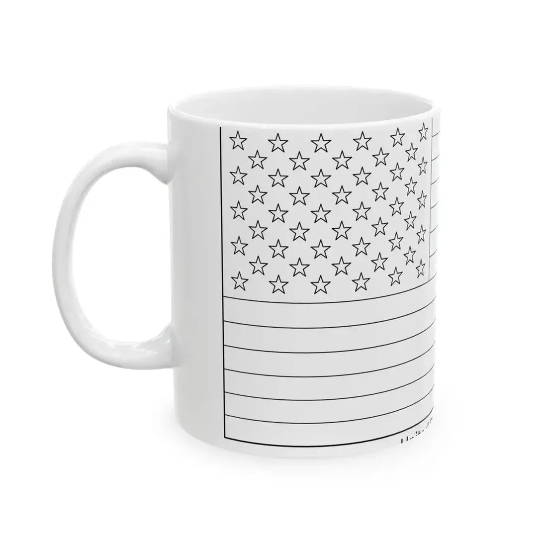 Flag of the United States colouring page (United States) White Coffee Mug - Go Mug Yourself