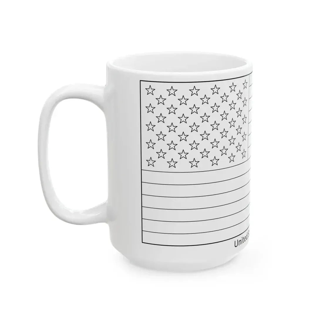 Flag of the United States colouring page (United States) White Coffee Mug - Go Mug Yourself