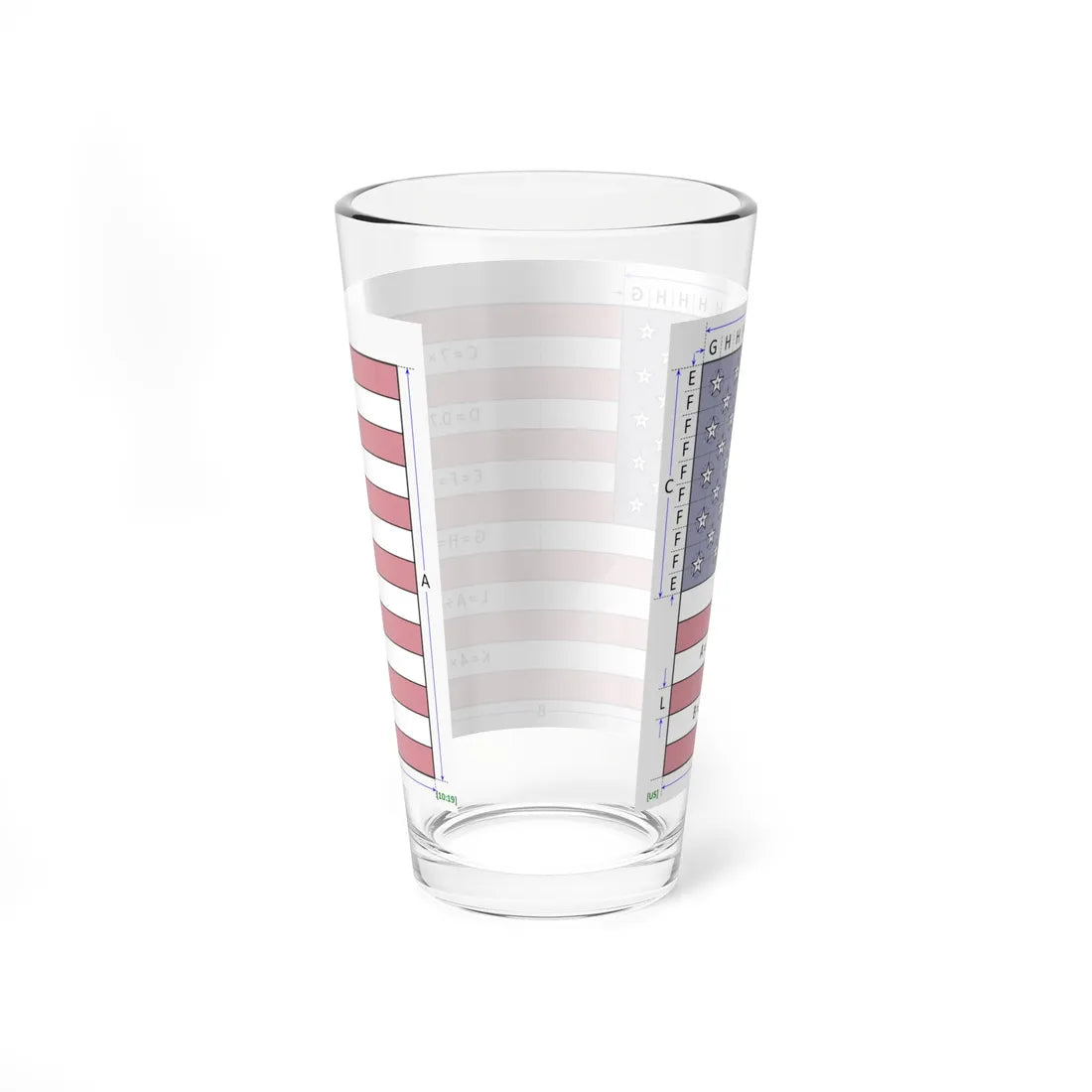 Flag of the United States construction sheet (United States) Pint Glass 16oz - Go Mug Yourself