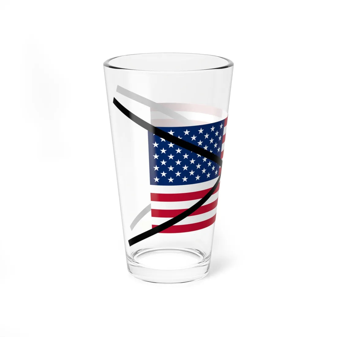 Flag of the United States crossed out (United States) Pint Glass 16oz - Go Mug Yourself