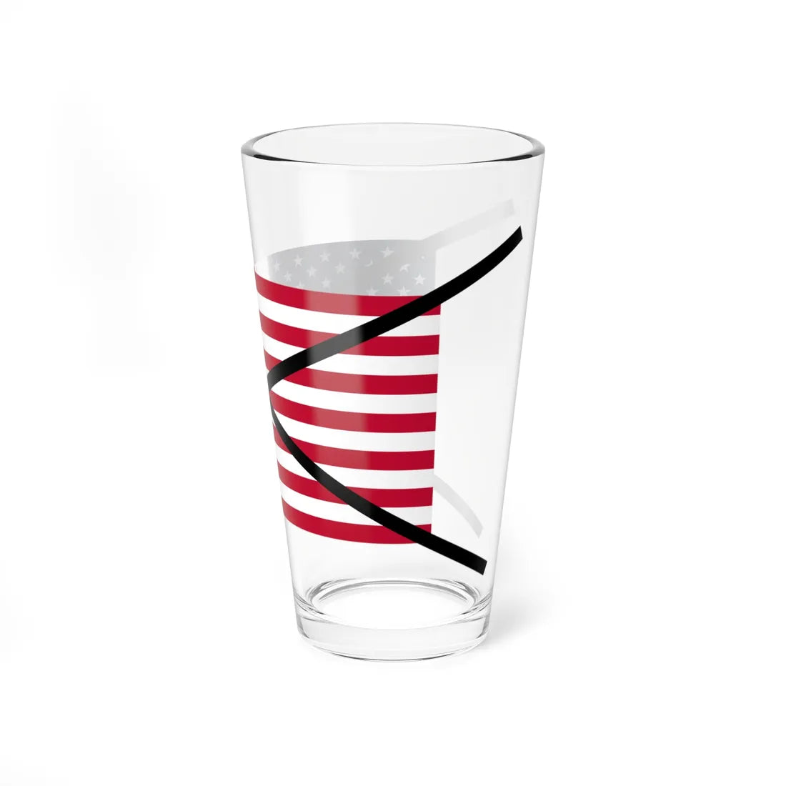 Flag of the United States crossed out (United States) Pint Glass 16oz - Go Mug Yourself
