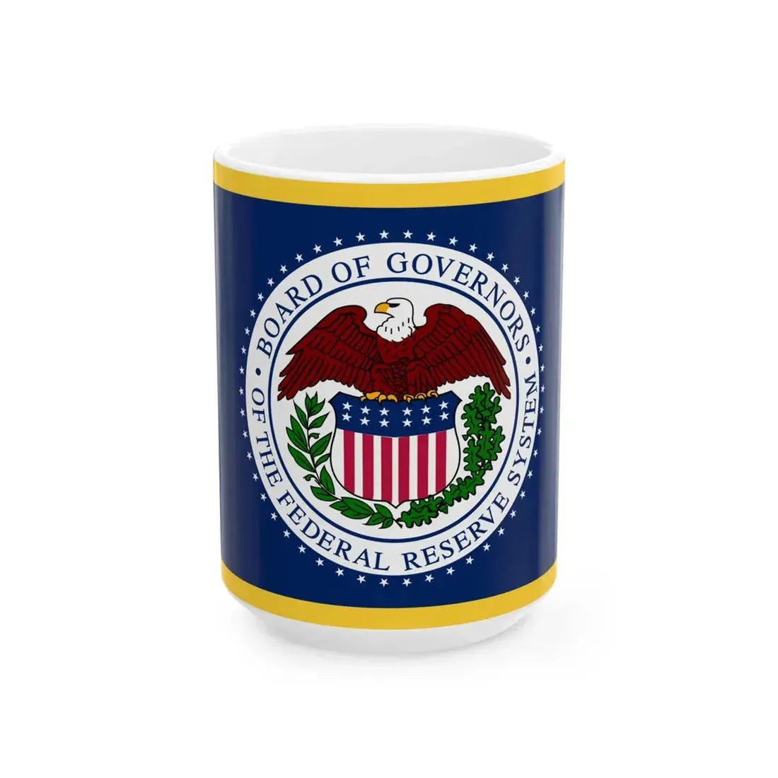 Flag of the United States Federal Reserve (United States) White Coffee Mug 15oz - Go Mug Yourself