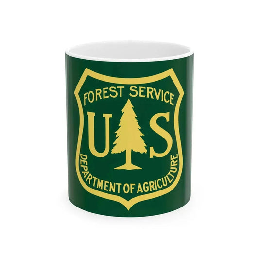Flag of the United States Forest Service (United States) White Coffee Mug 11oz - Go Mug Yourself