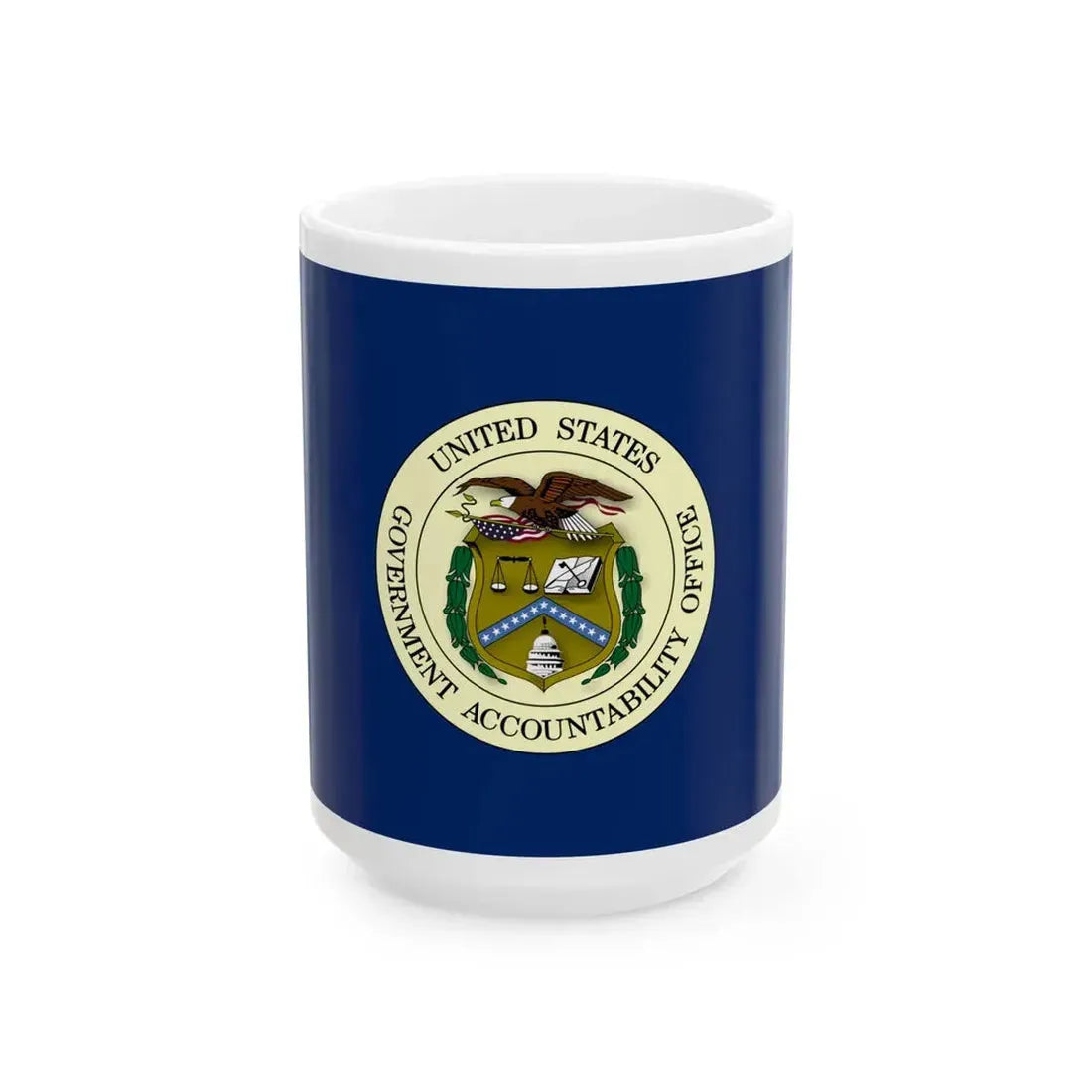 Flag of the United States Government Accountability Office (United States) White Coffee Mug 15oz - Go Mug Yourself
