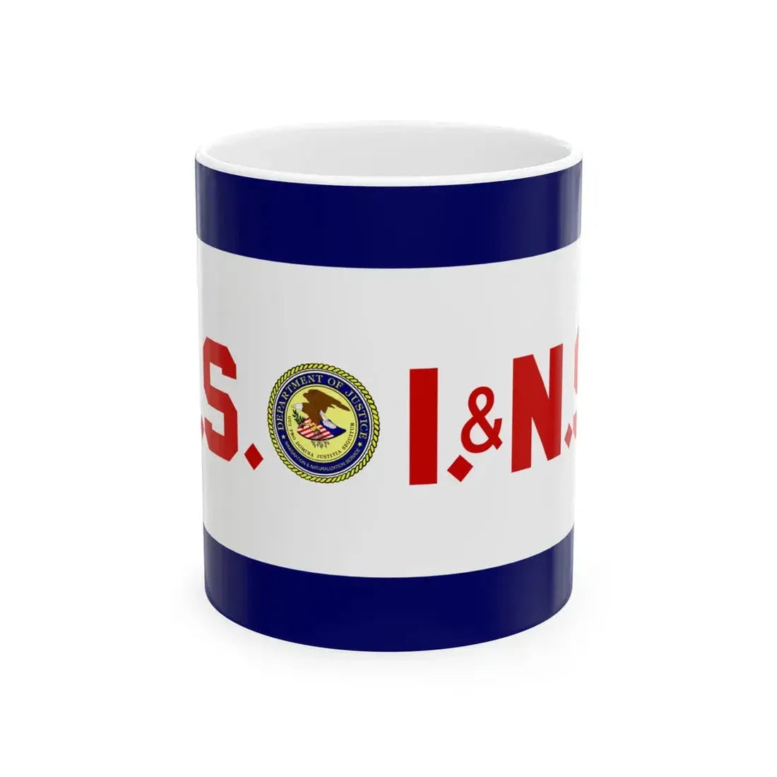 Flag of the United States Immigration and Naturalization Service (United States) White Coffee Mug 11oz - Go Mug Yourself