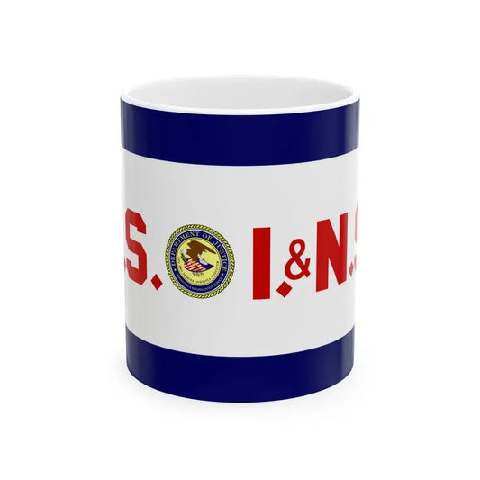 Flag of the United States Immigration and Naturalization Service (United States) White Coffee Mug 11oz - Go Mug Yourself