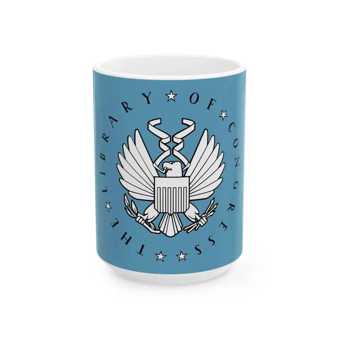 Flag of the United States Library of Congress 2 (United States) White Coffee Mug 15oz - Go Mug Yourself