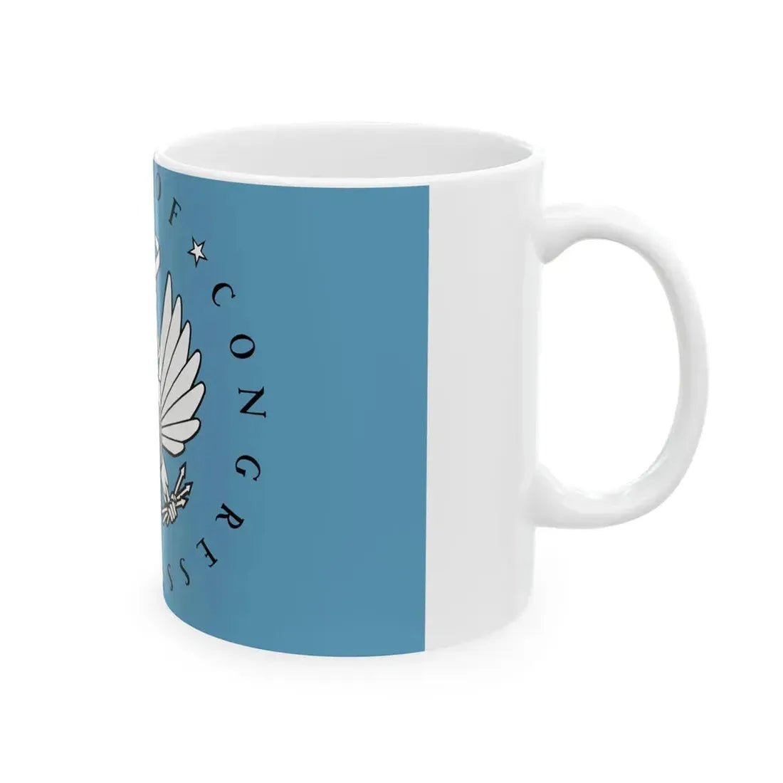 Flag of the United States Library of Congress 2 (United States) White Coffee Mug - Go Mug Yourself