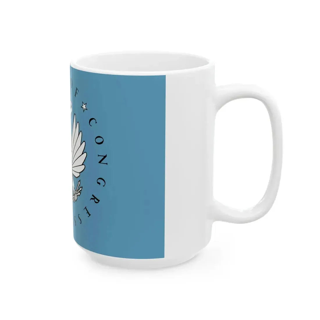 Flag of the United States Library of Congress 2 (United States) White Coffee Mug - Go Mug Yourself