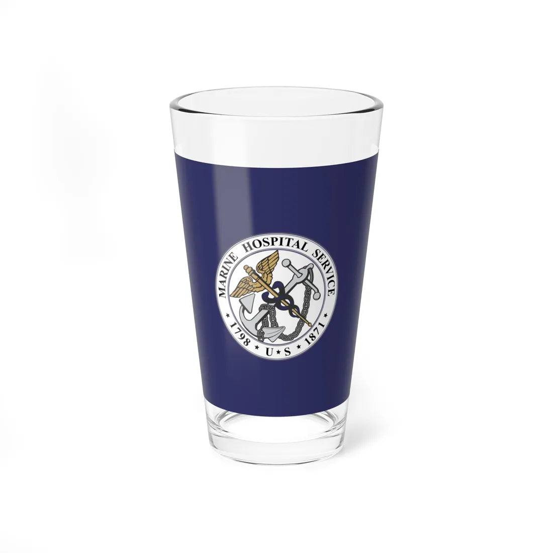 Flag of the United States Marine Hospital Service (United States) Pint Glass 16oz 16oz - Go Mug Yourself