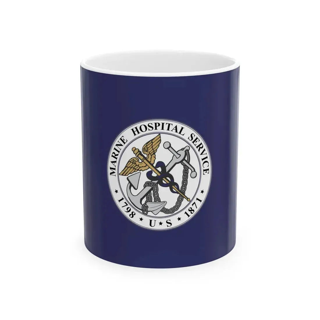 Flag of the United States Marine Hospital Service (United States) White Coffee Mug 11oz - Go Mug Yourself