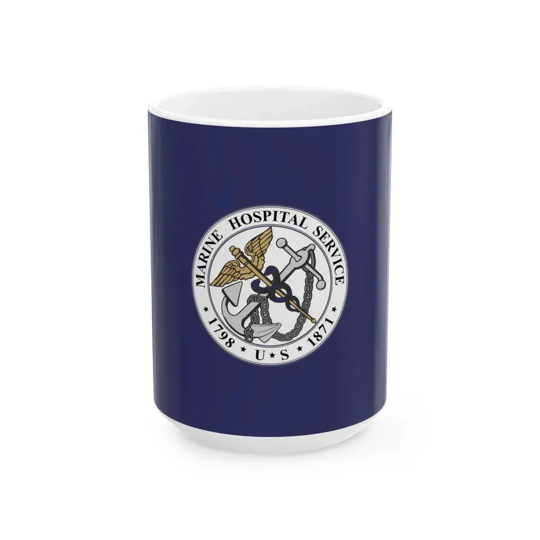 Flag of the United States Marine Hospital Service (United States) White Coffee Mug 15oz - Go Mug Yourself