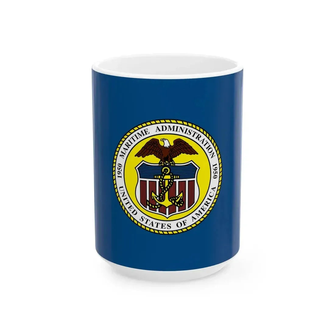 Flag of the United States Maritime Administration (United States) White Coffee Mug 15oz - Go Mug Yourself