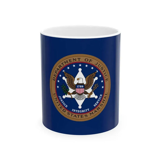 Flag of the United States Marshals Service (United States) White Coffee Mug 11oz - Go Mug Yourself