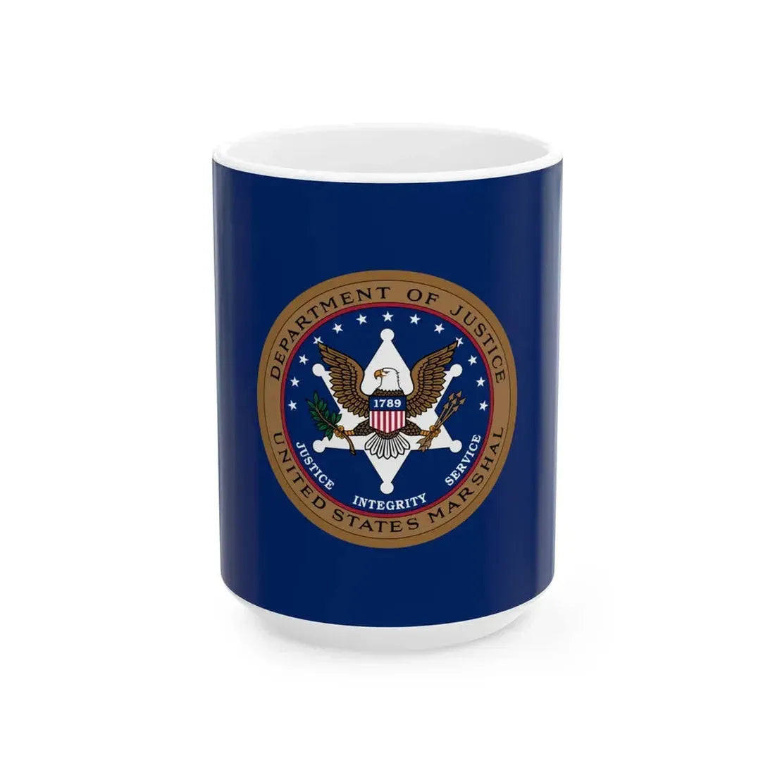 Flag of the United States Marshals Service (United States) White Coffee Mug 15oz - Go Mug Yourself