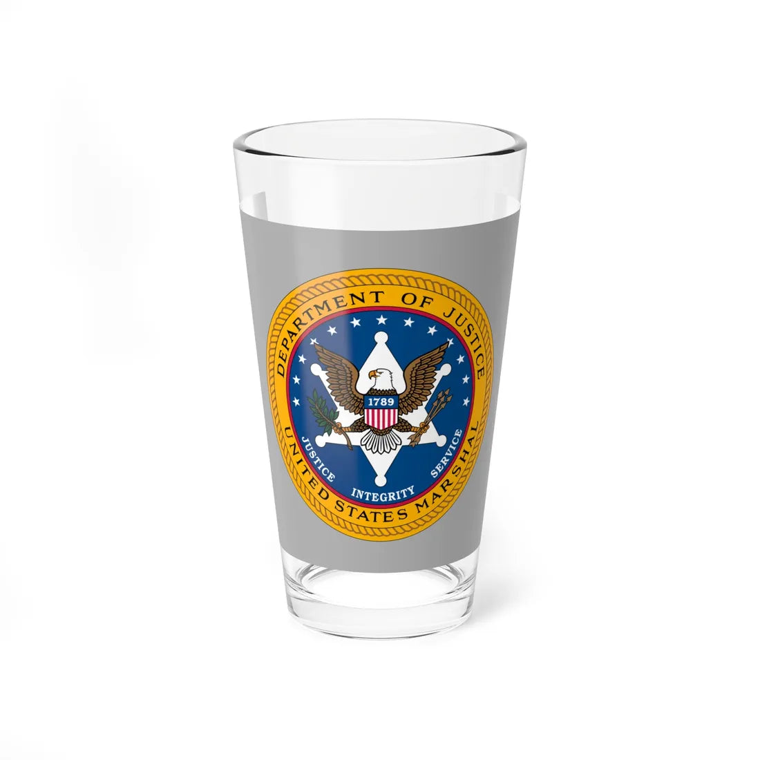 Flag of the United States Marshals Service variant (United States) Pint Glass 16oz 16oz - Go Mug Yourself