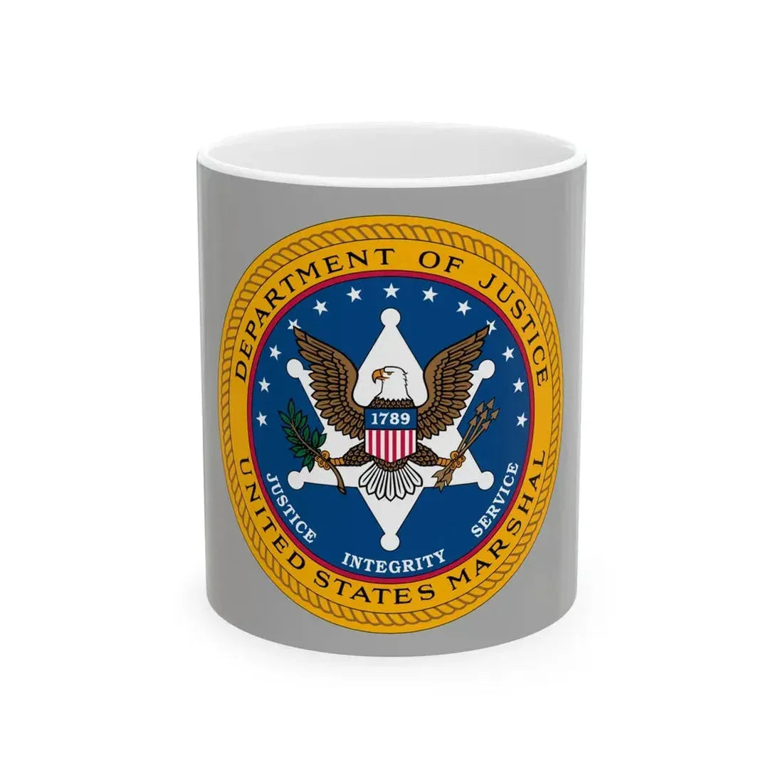 Flag of the United States Marshals Service variant (United States) White Coffee Mug 11oz - Go Mug Yourself