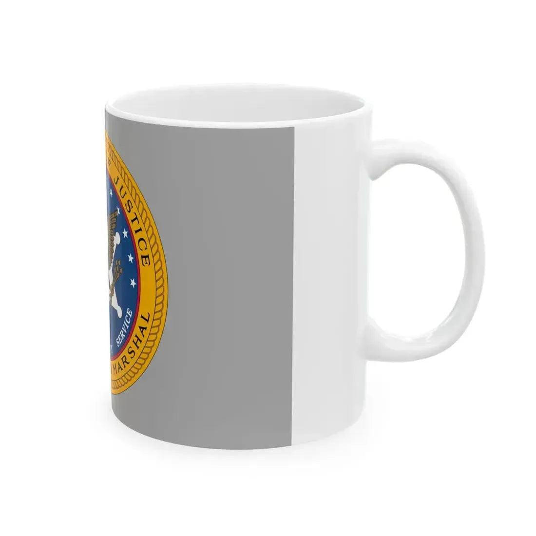 Flag of the United States Marshals Service variant (United States) White Coffee Mug - Go Mug Yourself