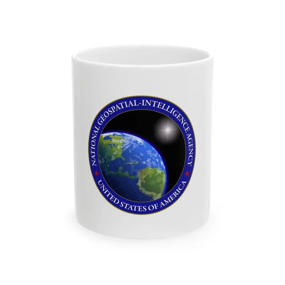 Flag of the United States National Geospatial-Intelligence Agency (United States) White Coffee Mug 11oz - Go Mug Yourself