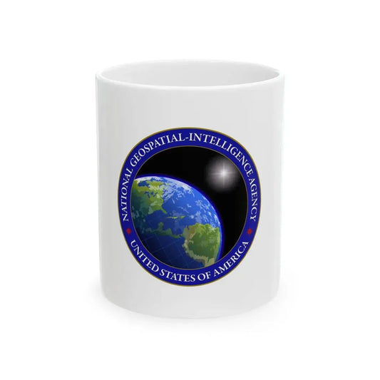Flag of the United States National Geospatial-Intelligence Agency (United States) White Coffee Mug 11oz - Go Mug Yourself