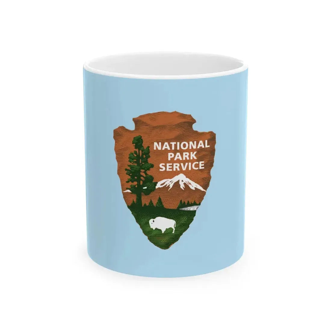 Flag of the United States National Park Service (United States) White Coffee Mug 11oz - Go Mug Yourself