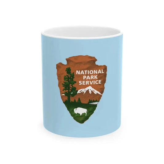 Flag of the United States National Park Service (United States) White Coffee Mug 11oz - Go Mug Yourself