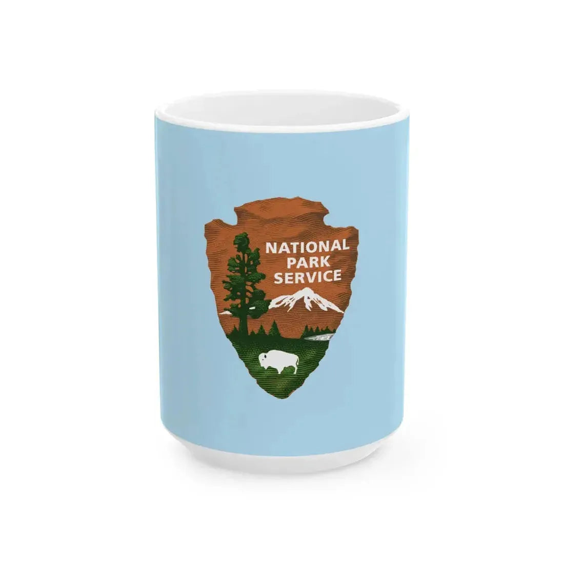 Flag of the United States National Park Service (United States) White Coffee Mug 15oz - Go Mug Yourself
